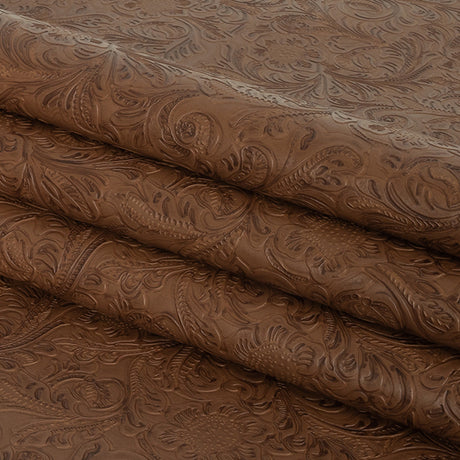 Vintage-Look Floral Embossed Vinyl - Peanut - Wynonna Collection