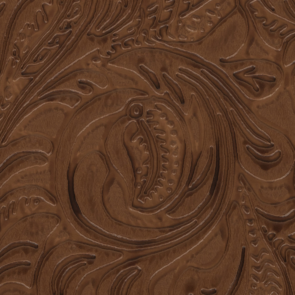 Vintage-Look Floral Embossed Vinyl - Peanut - Wynonna Collection