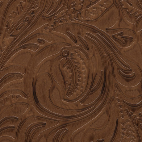Vintage-Look Floral Embossed Vinyl - Peanut - Wynonna Collection