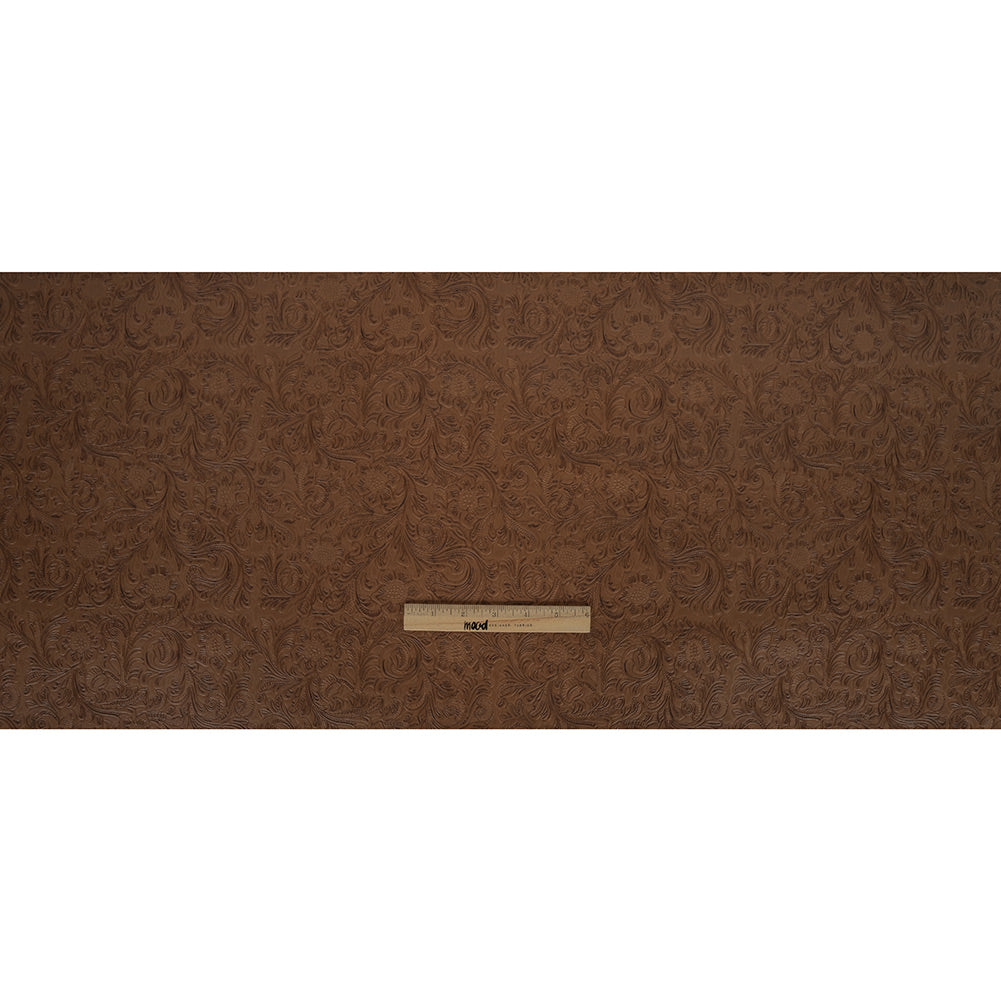 Vintage-Look Floral Embossed Vinyl - Peanut - Wynonna Collection
