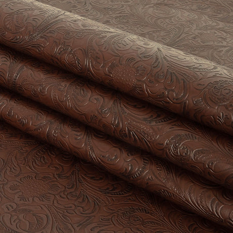 Vintage-Look Floral Embossed Vinyl - Brown - Wynonna Collection