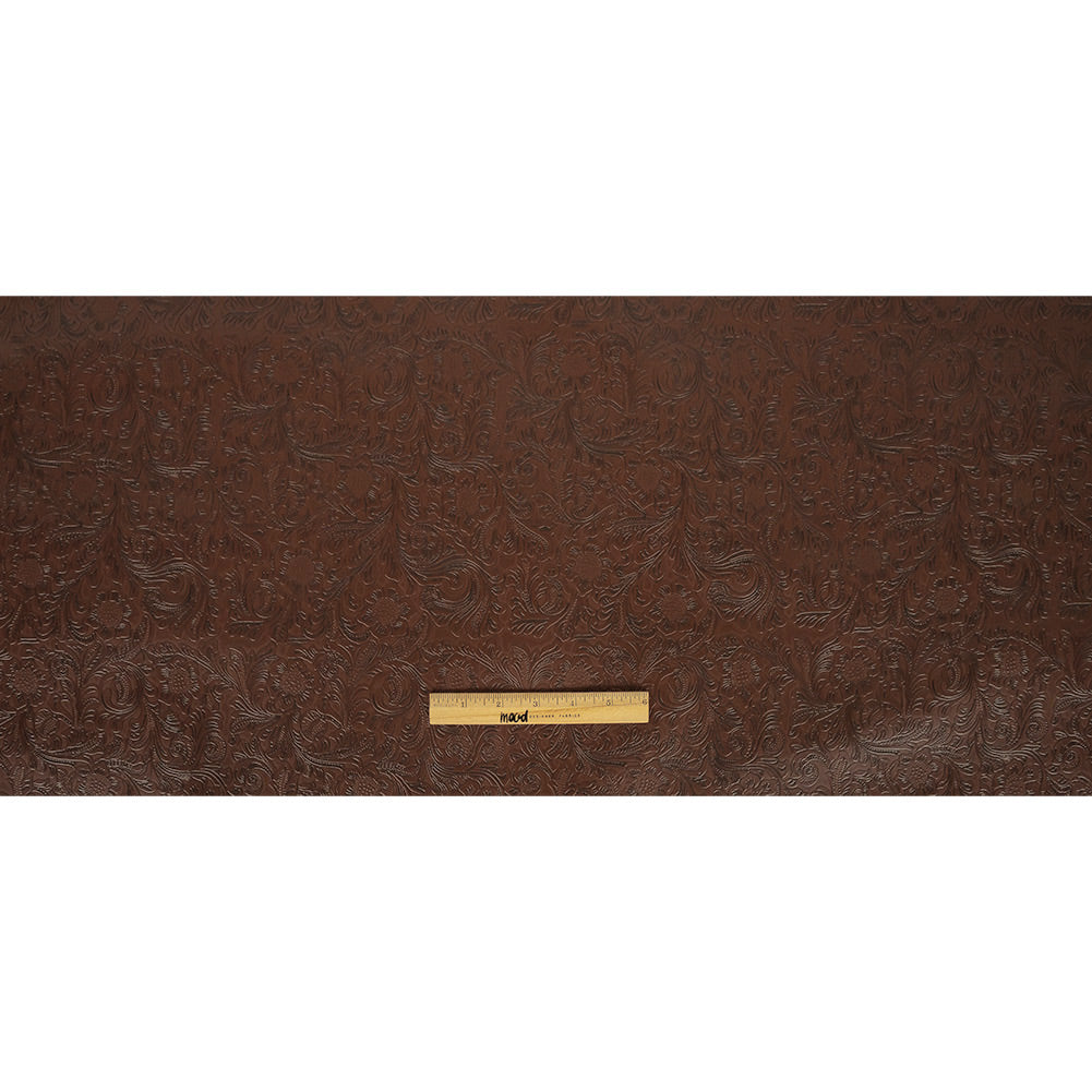 Vintage-Look Floral Embossed Vinyl - Brown - Wynonna Collection
