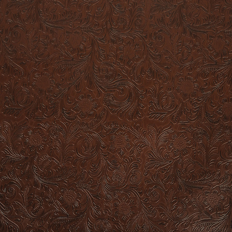 Vintage-Look Floral Embossed Vinyl - Brown - Wynonna Collection