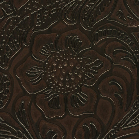 Vintage-Look Floral Embossed Vinyl - Chocolate - Wynonna Collection
