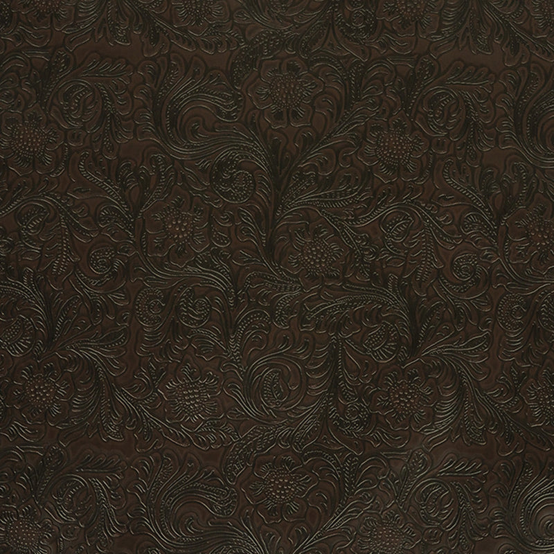 Vintage-Look Floral Embossed Vinyl - Chocolate - Wynonna Collection