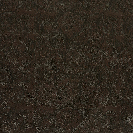 Vintage-Look Floral Embossed Vinyl - Chocolate - Wynonna Collection