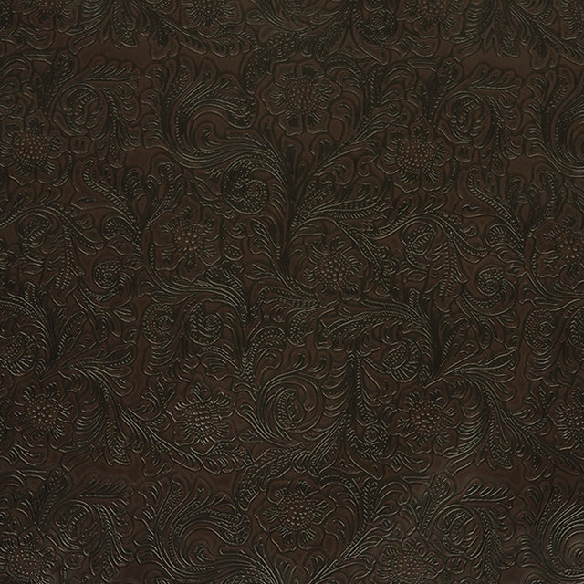 Vintage-Look Floral Embossed Vinyl - Chocolate - Wynonna Collection
