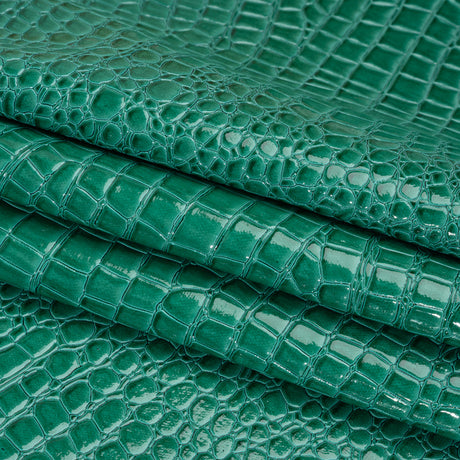 Faux Crocodile Patent Leather - Jungle - Brisbane Collection
