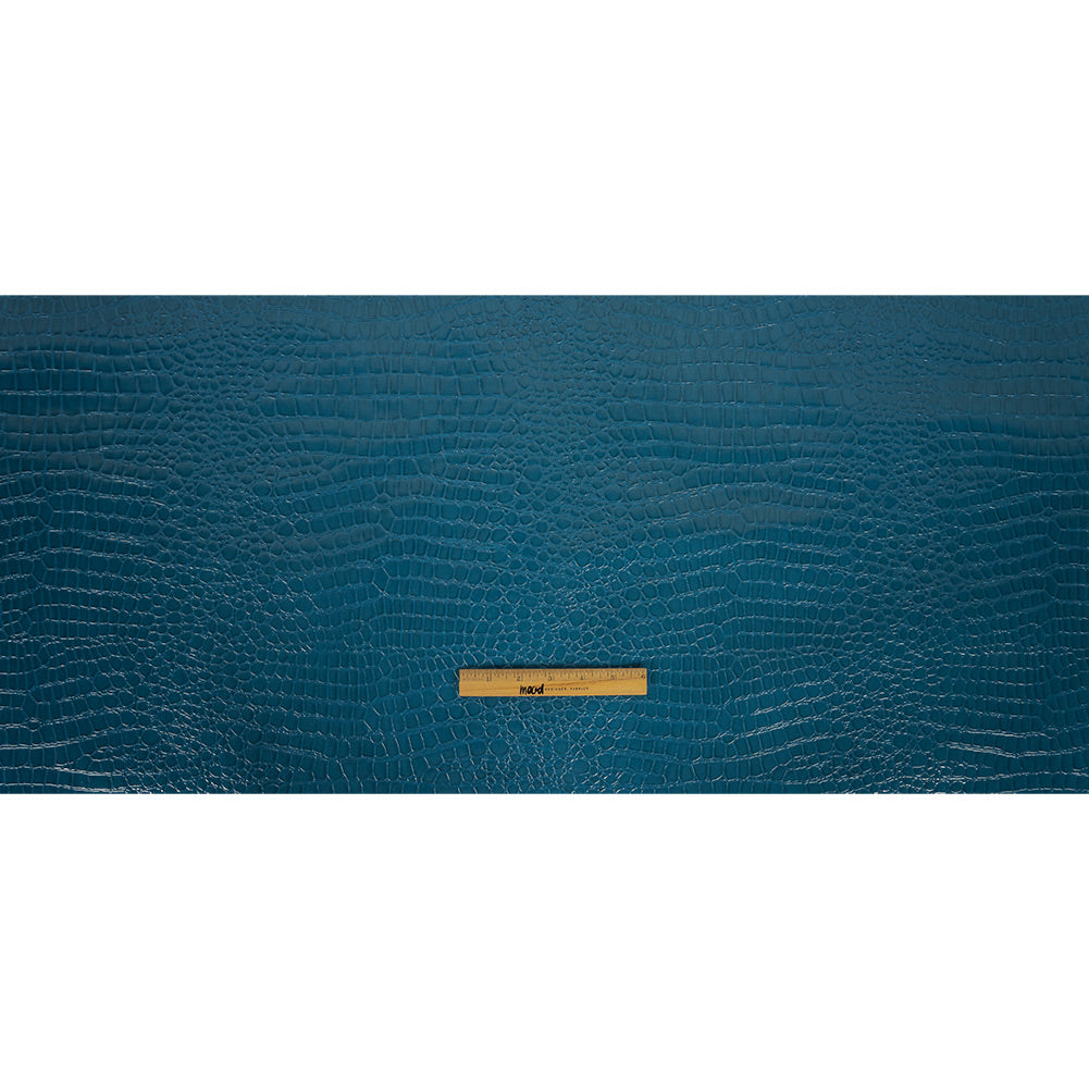 Faux Crocodile Patent Leather - Peacock - Brisbane Collection