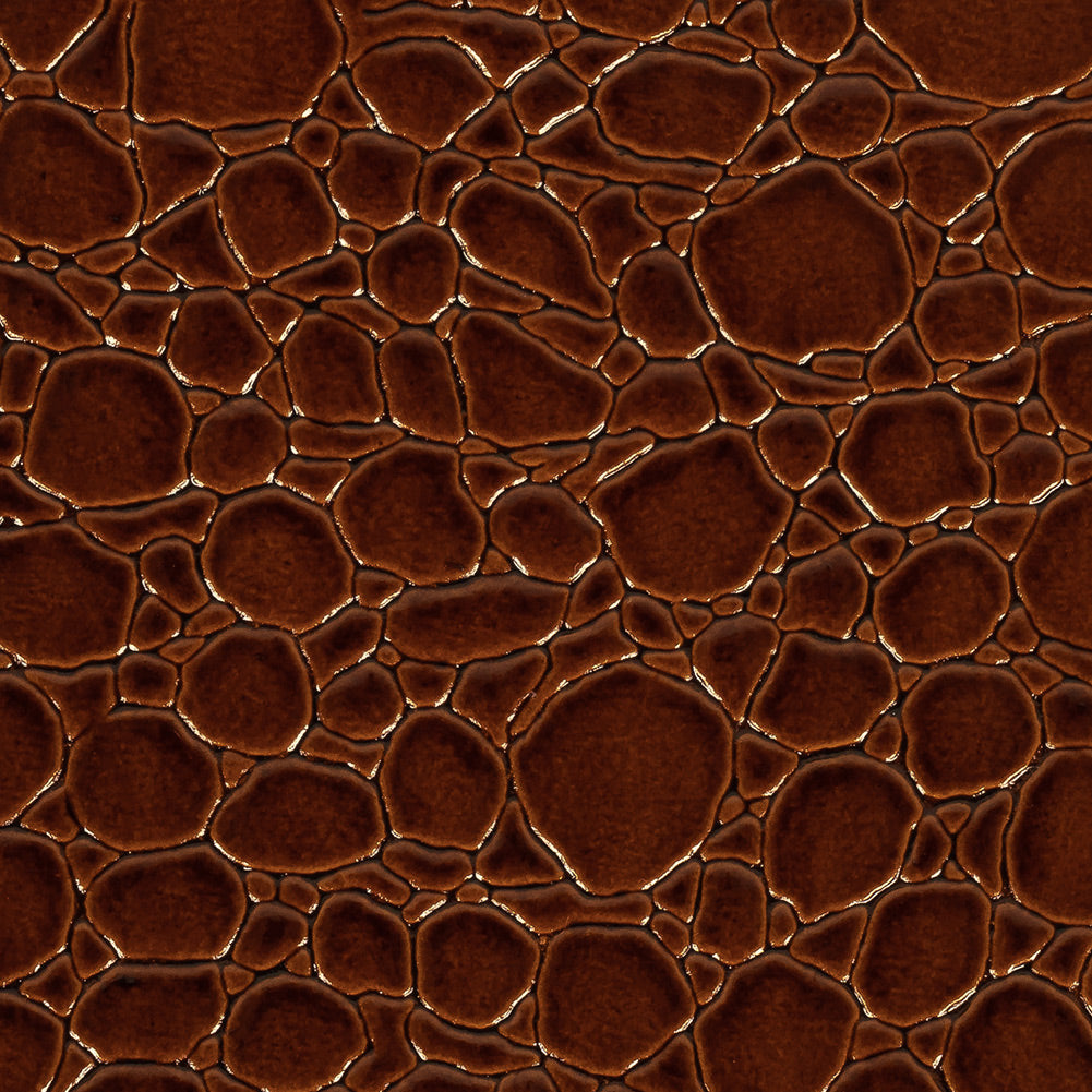 Faux Crocodile Patent Leather - Cinnamon - Brisbane Collection