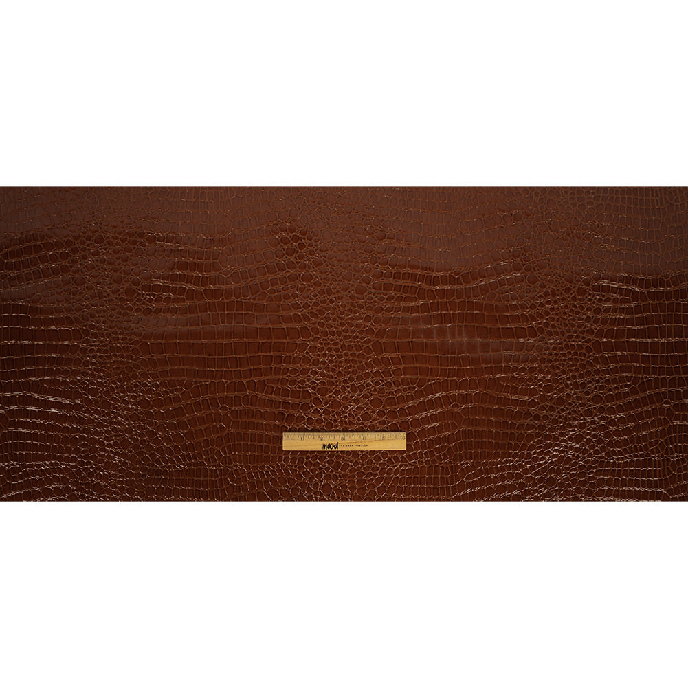 Faux Crocodile Patent Leather - Cinnamon - Brisbane Collection
