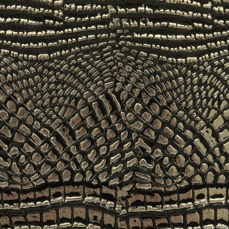Metallic Crocodile Embossed Vinyl - Black and Silver - Twain Collection