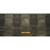 Metallic Crocodile Embossed Vinyl - Black and Silver - Twain Collection