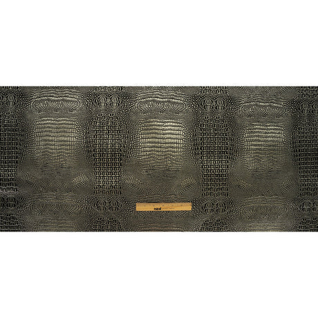 Metallic Crocodile Embossed Vinyl - Black and Silver - Twain Collection