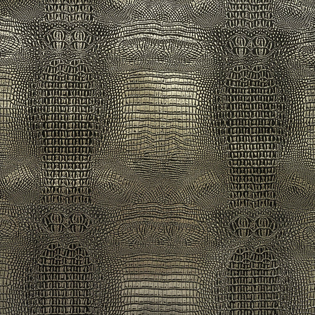 Metallic Crocodile Embossed Vinyl - Black and Silver - Twain Collection