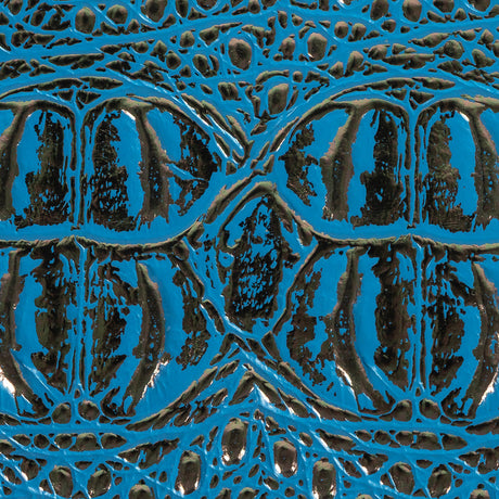 Metallic Crocodile Embossed Vinyl - Blue and Bronze - Twain Collection