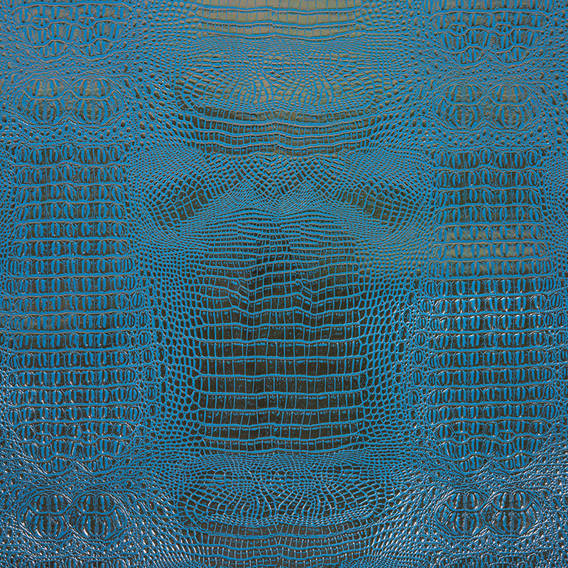 Metallic Crocodile Embossed Vinyl - Blue and Bronze - Twain Collection