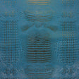 Metallic Crocodile Embossed Vinyl - Blue and Bronze - Twain Collection