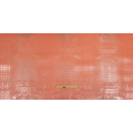Metallic Crocodile Embossed Vinyl - Pink and Silver - Twain Collection