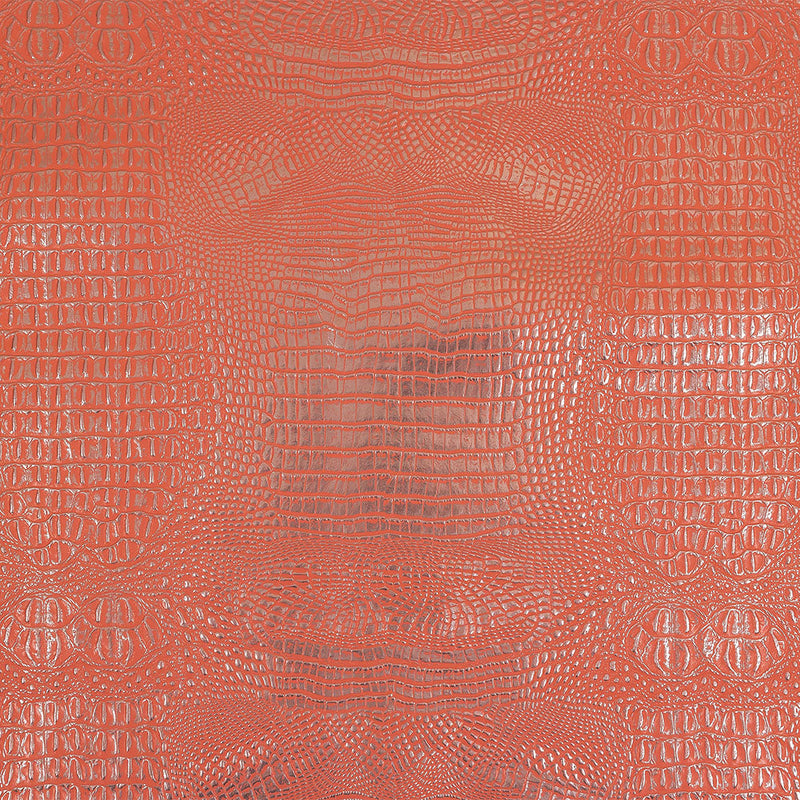 Metallic Crocodile Embossed Vinyl - Pink and Silver - Twain Collection