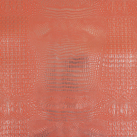 Metallic Crocodile Embossed Vinyl - Pink and Silver - Twain Collection