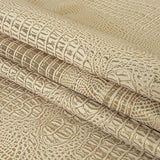 Metallic Crocodile Embossed Vinyl - Star White and Gold - Twain Collection