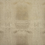 Metallic Crocodile Embossed Vinyl - Star White and Gold - Twain Collection