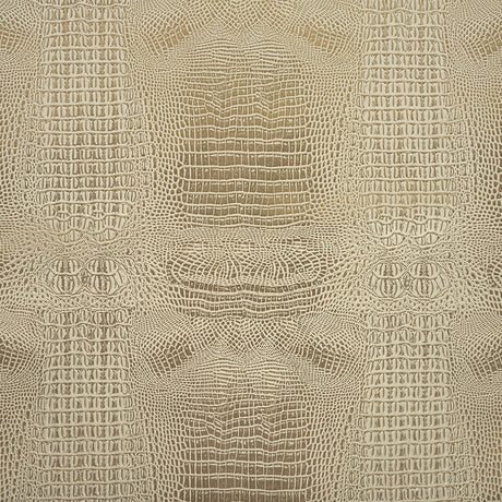 Metallic Crocodile Embossed Vinyl - Star White and Gold - Twain Collection