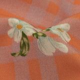Cotton Poplin Print - Orange and Lilac Plaid and Floral - Mood Exclusive Park Date