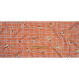 Cotton Poplin Print - Orange and Lilac Plaid and Floral - Mood Exclusive Park Date