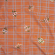 Cotton Poplin Print - Orange and Lilac Plaid and Floral - Mood Exclusive Park Date