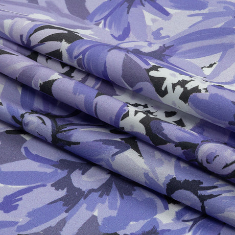 Stretch Cotton Poplin Print - Blue Floral - Mood Exclusive Freya's Passion