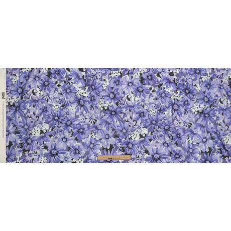 Stretch Cotton Poplin Print - Blue Floral - Mood Exclusive Freya's Passion