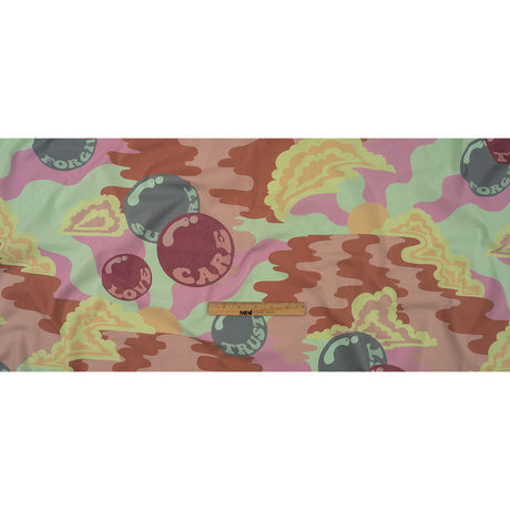 Stretch Cotton Poplin Print - Pink and Yellow Clouds and Bubbles - Mood Exclusive Buttoned Up
