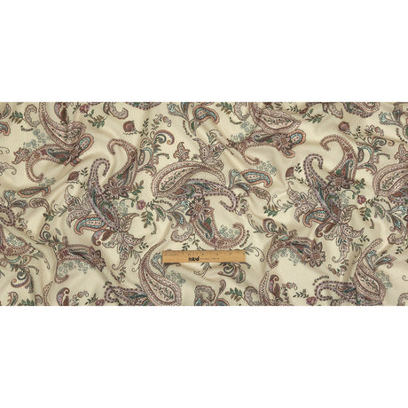 Cotton Gauze - Beige and Pink Paisley - Mood Exclusive Ask Alice Print