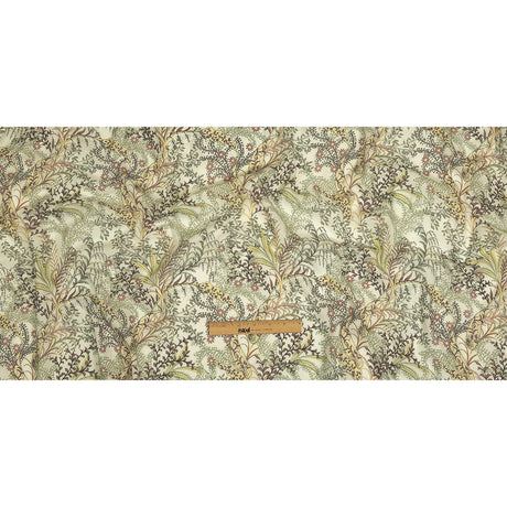 Cotton Gauze - Tea Green Plants and Florals - Mood Exclusive Storybook Illustrations Print
