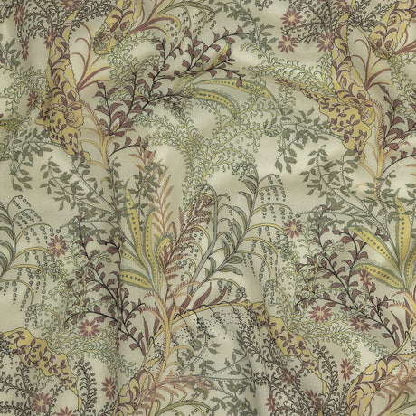 Cotton Gauze - Tea Green Plants and Florals - Mood Exclusive Storybook Illustrations Print