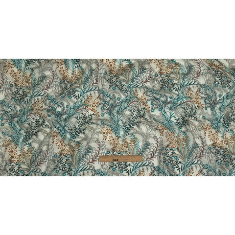 Cotton Gauze - Blue Plants and Florals - Mood Exclusive Storybook Illustrations Print