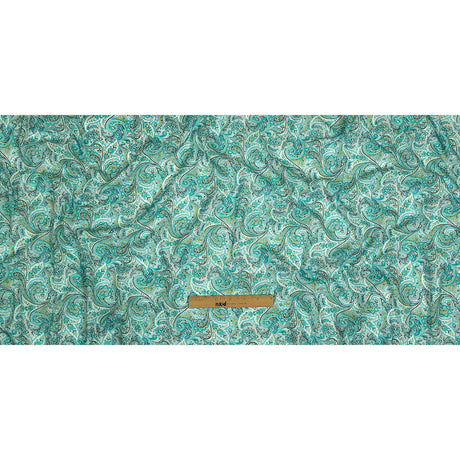 Cotton Gauze - Aqua Jacobean Paisley - Mood Exclusive Hypnotize Me Print
