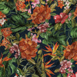 Cotton and Viscose Striped Seersucker Print - Navy, Red and Green Floral - Mood Exclusive Crusoe's Cabana