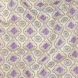 Viscose and Linen Woven Print - Blue and Purple Tiles - Mood Exclusive Alhambra