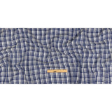 Navy Peony and White Plaid Medium Weight Linen Woven