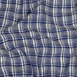 Navy Peony and White Plaid Medium Weight Linen Woven
