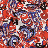 Red, White and Blue Paisley Cotton Sateen
