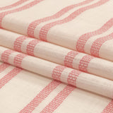 Pink and White Textural Stripes Slubbed Cotton Woven