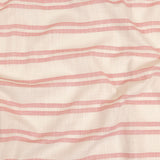 Pink and White Textural Stripes Slubbed Cotton Woven