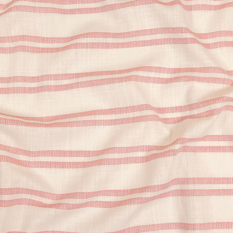 Pink and White Textural Stripes Slubbed Cotton Woven