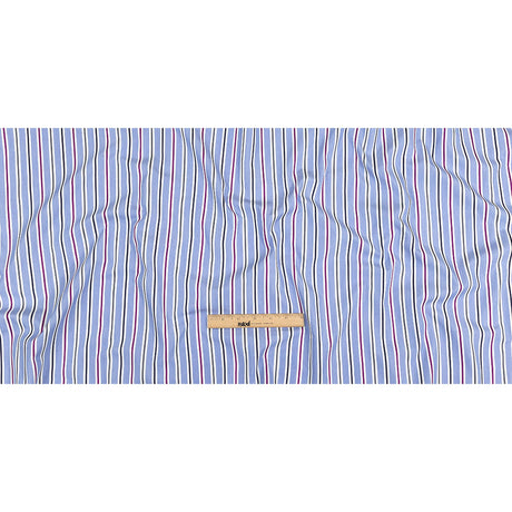 Grapemist, Purple and Stormy Weather Halo Stripes Cotton Shirting