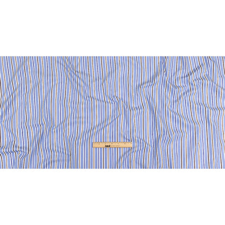 Grapemist, Raw Umber and White Halo Stripes Cotton Shirting