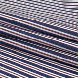 Blue, Red and White Halo Stripes Twill Cotton Shirting